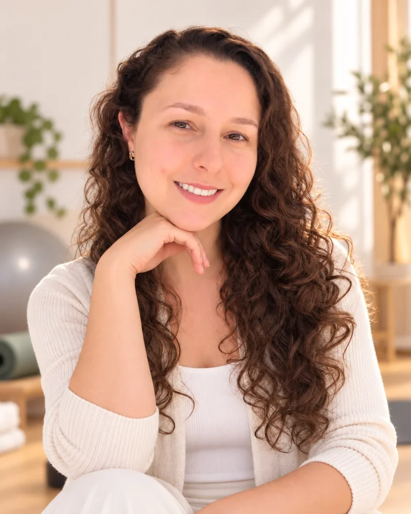 Fabíola Monpean no ambiente de pilates